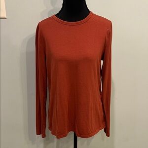 a.n.a Long Sleeve Crewneck Top - Rust